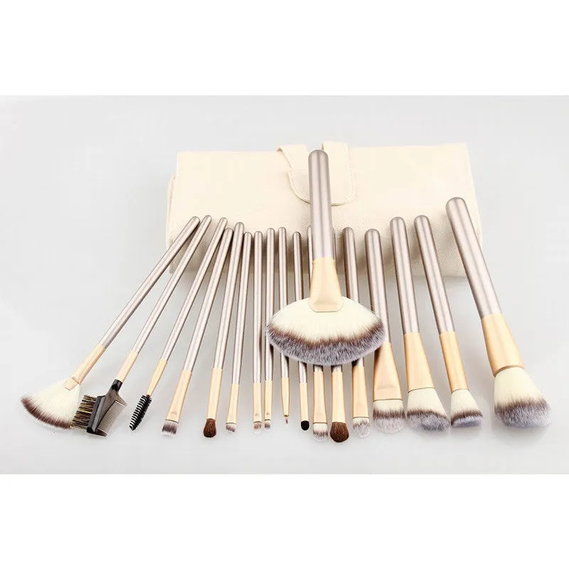 12/18/24pcs Professional Makeup Brushes Set    Leather Case