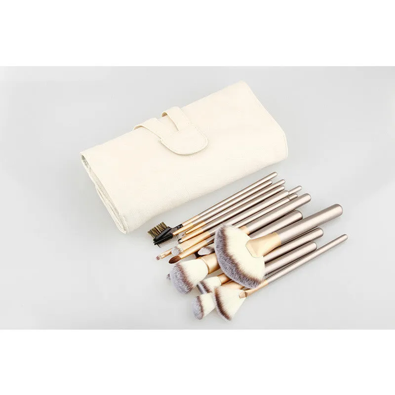 12/18/24pcs Professional Makeup Brushes Set    Leather Case