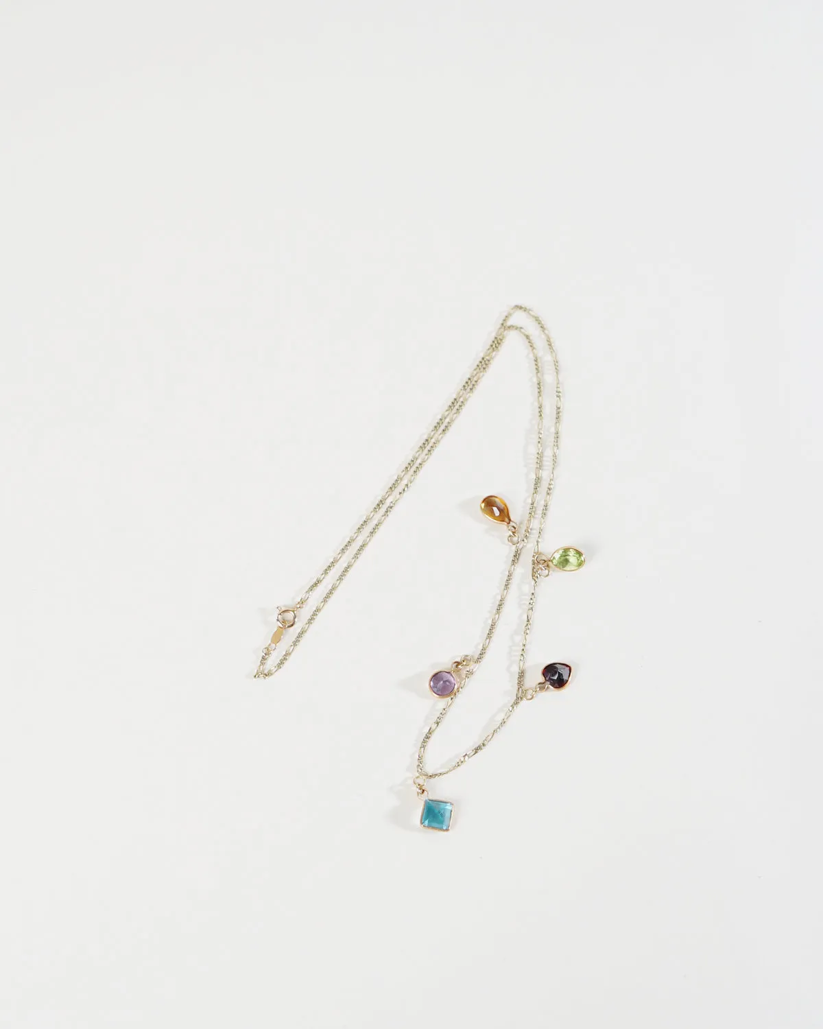 14k Gold Necklace W/ Multi Stones