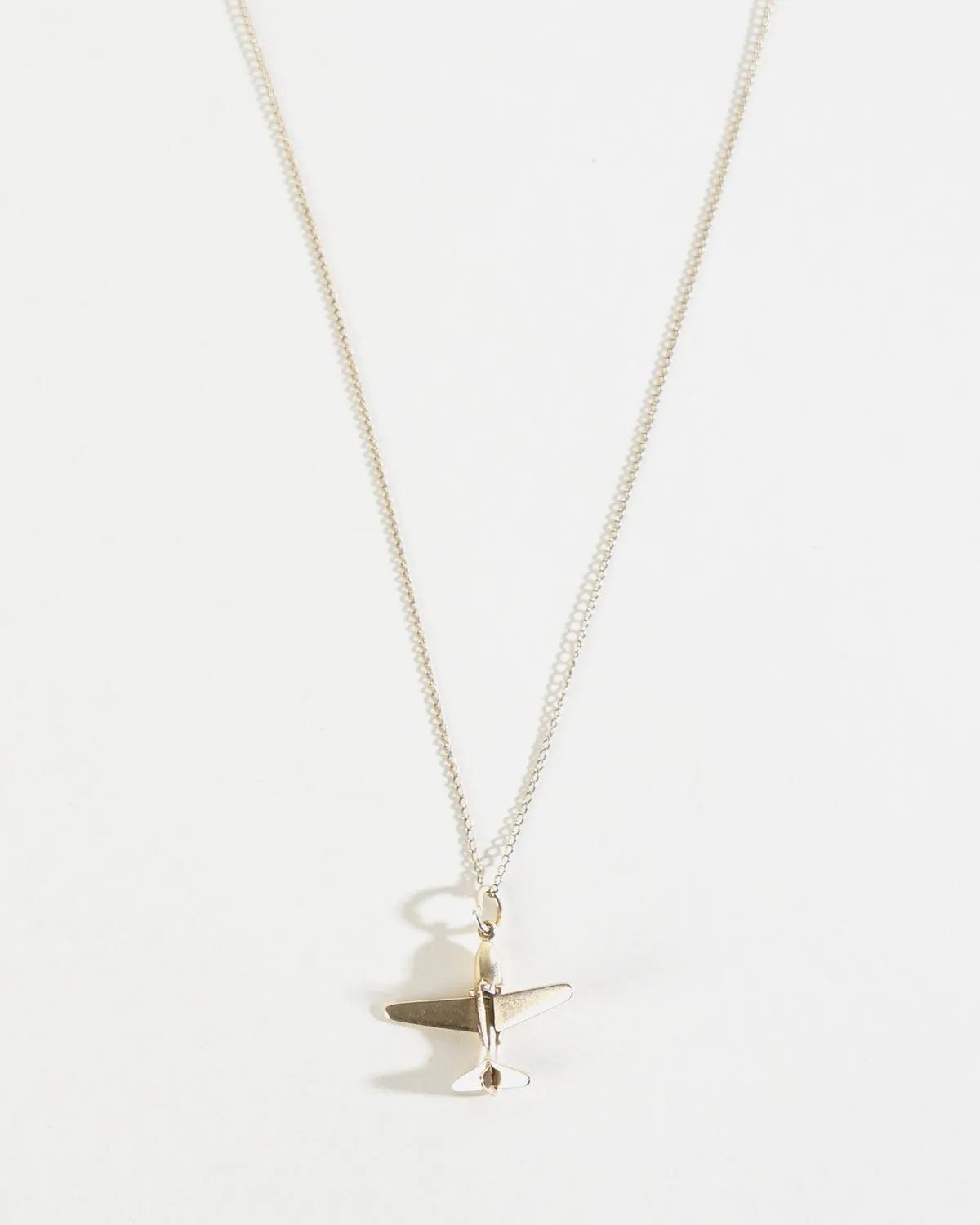 14k Gold Plane Pendant