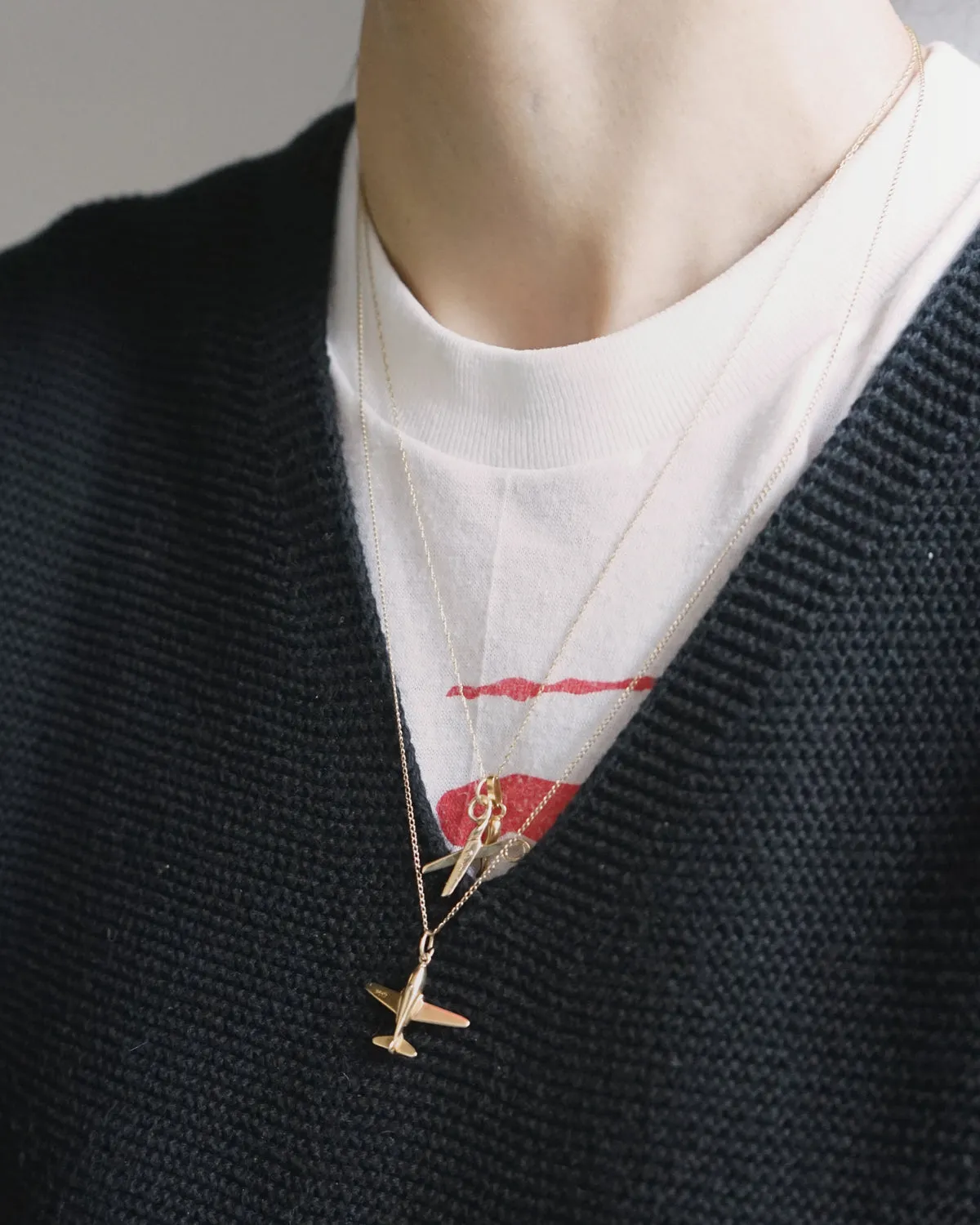 14k Gold Plane Pendant