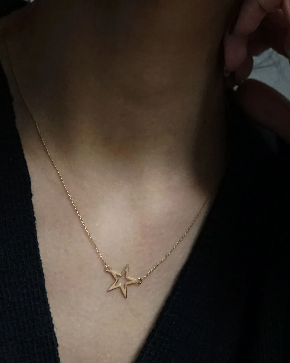14k Gold Star Necklace