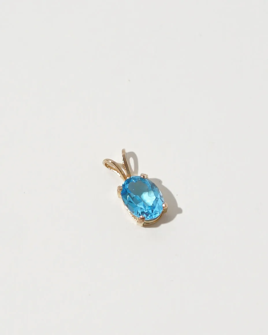 14k Gold x Blue Topaz Charm