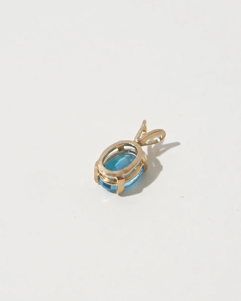 14k Gold x Blue Topaz Charm