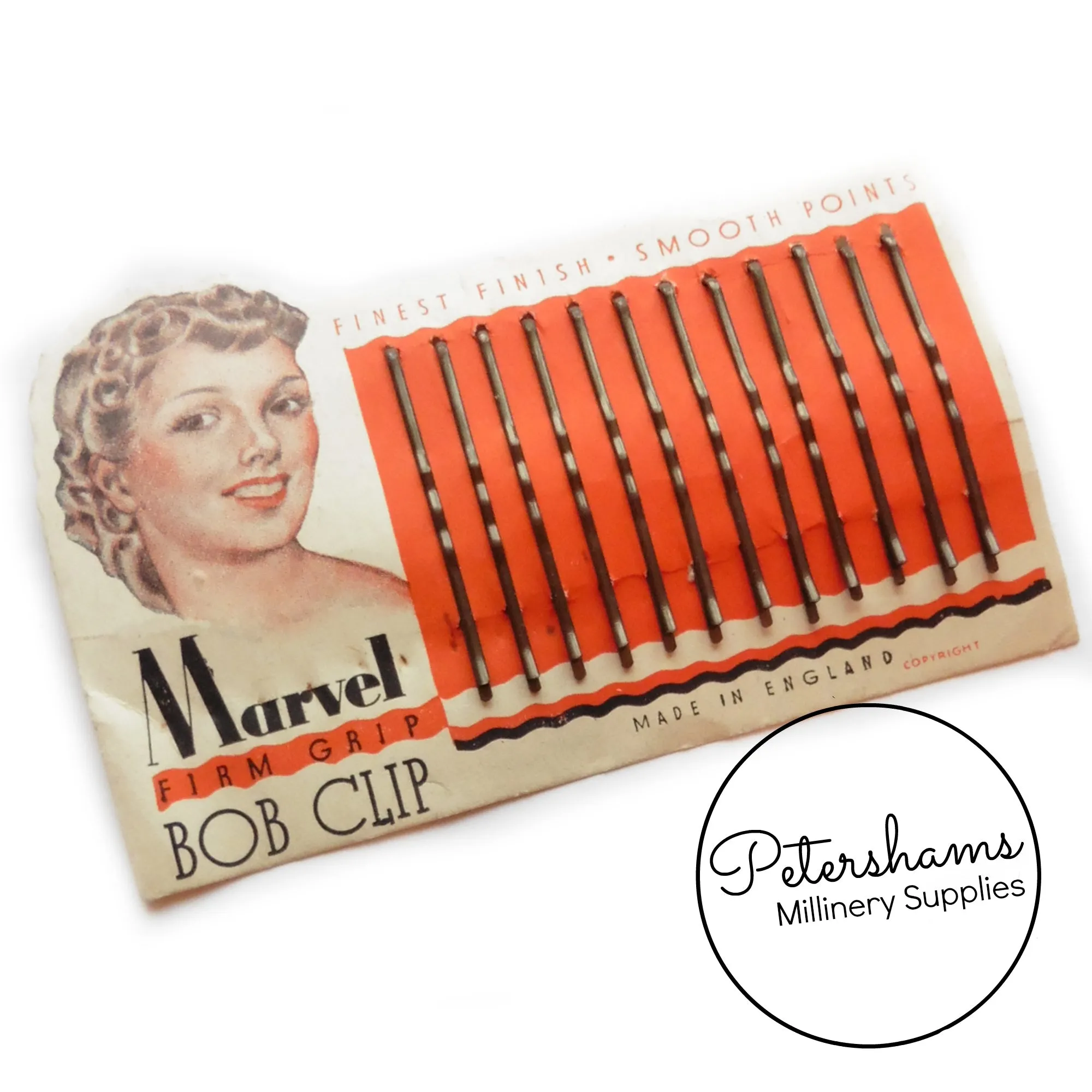 1930's-50's Card of Hair Grips / Bobby Pins
