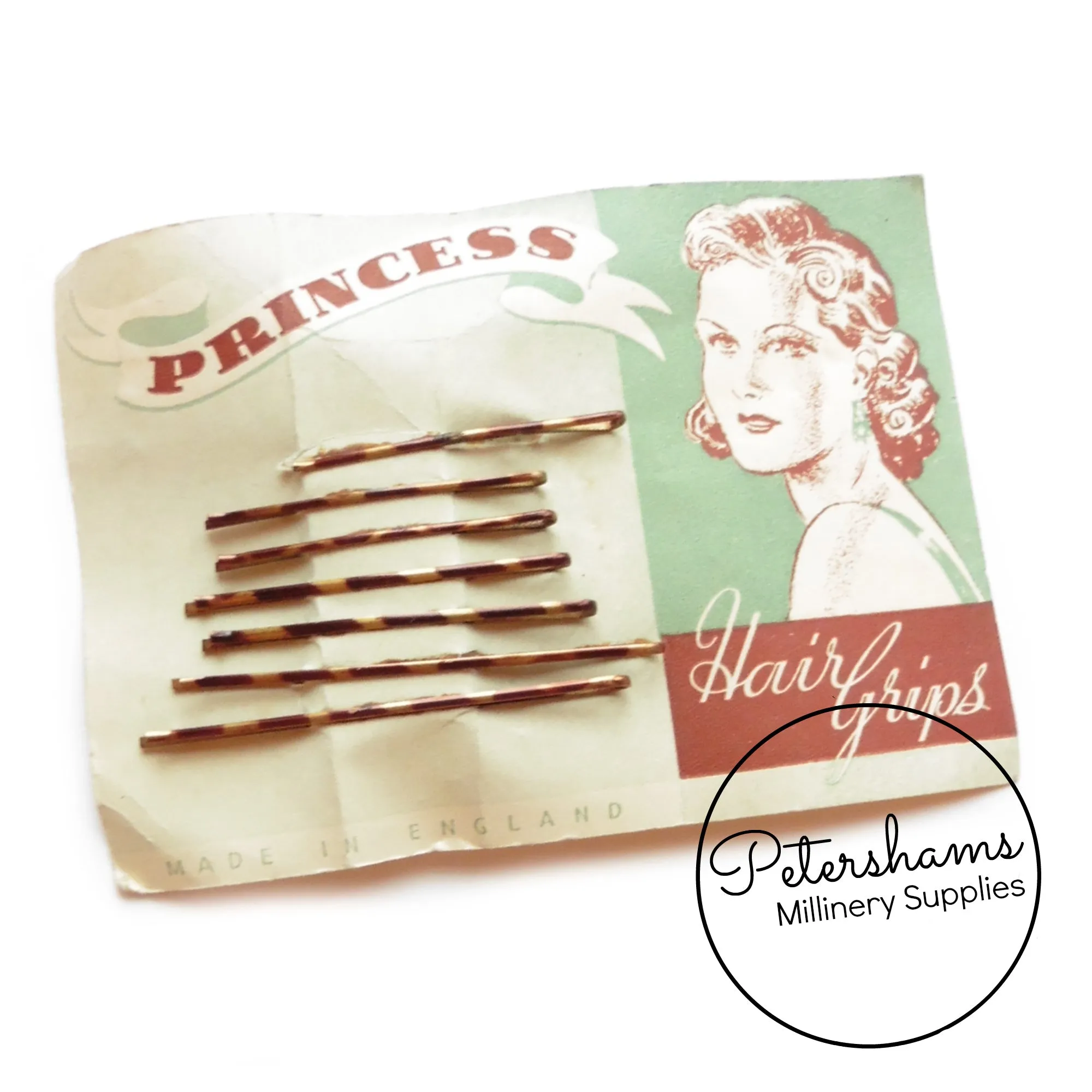 1930's-50's Card of Hair Grips / Bobby Pins