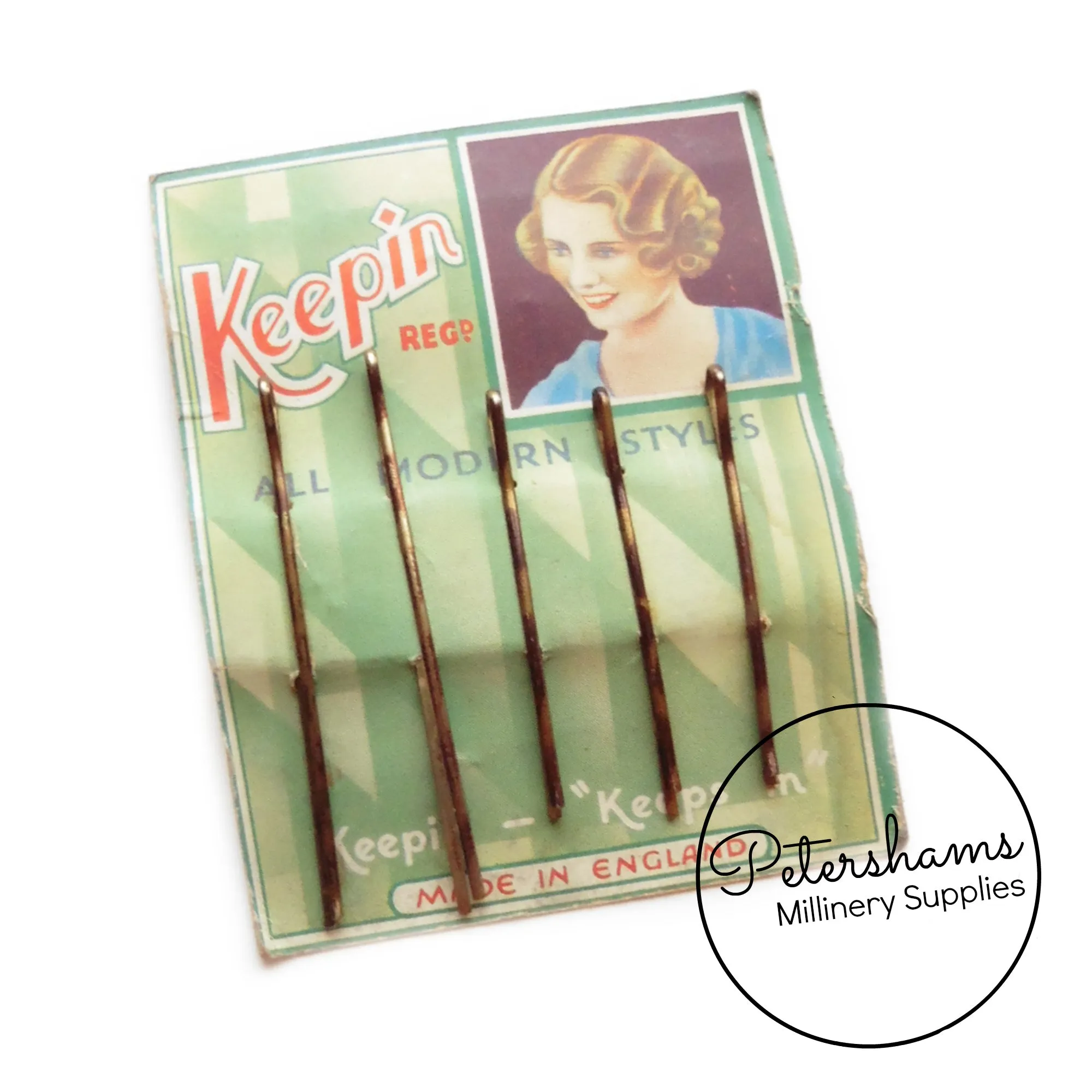 1930's-50's Card of Hair Grips / Bobby Pins