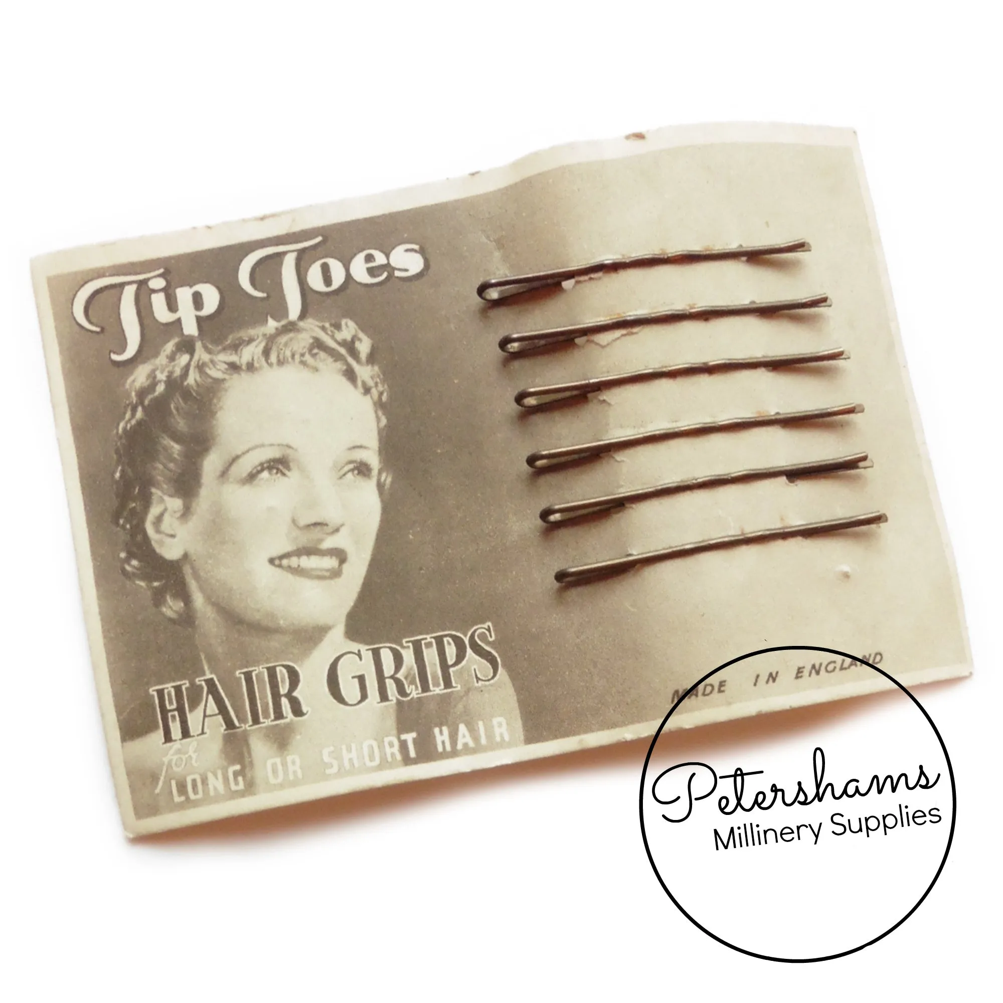 1930's-50's Card of Hair Grips / Bobby Pins