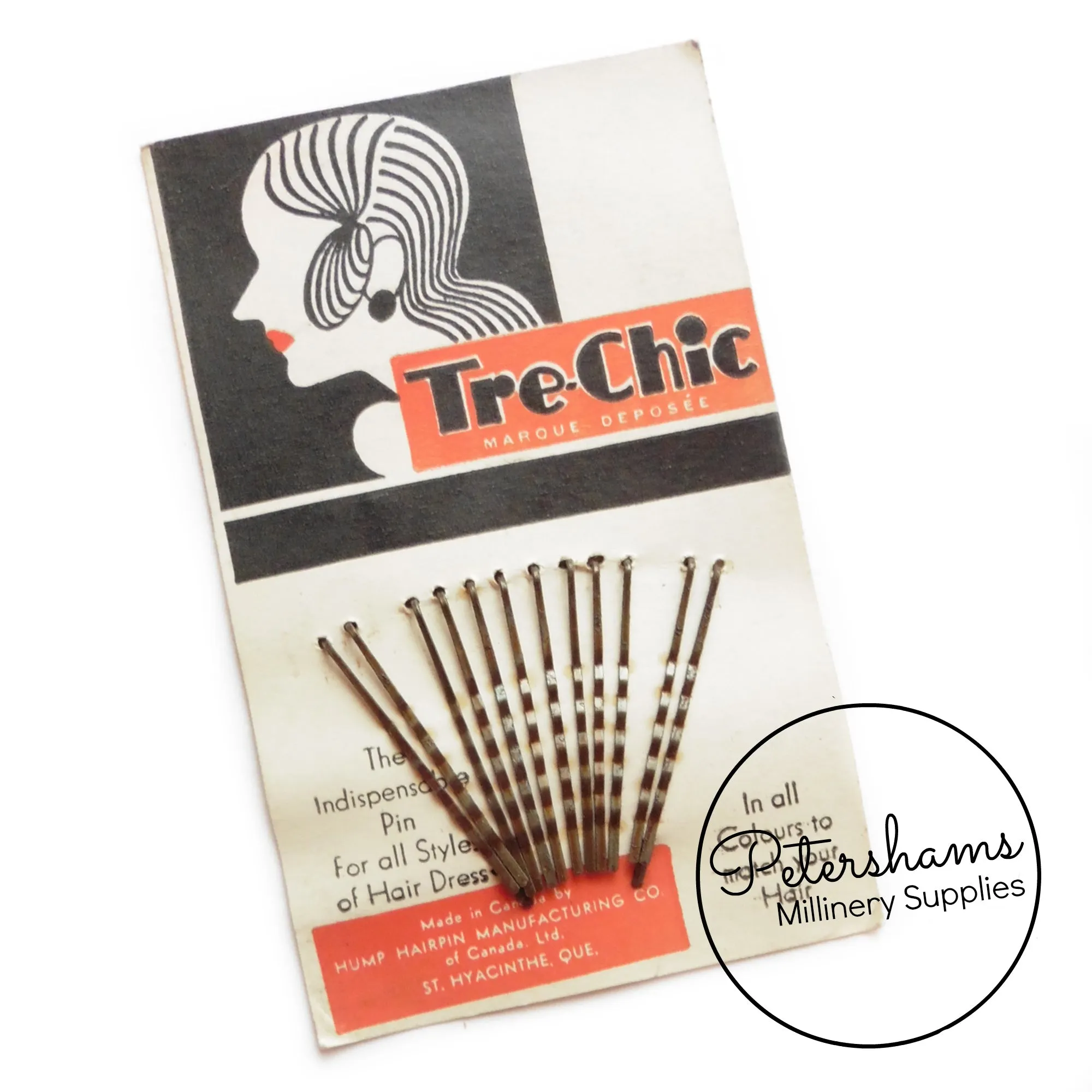 1930's-50's Card of Hair Grips / Bobby Pins