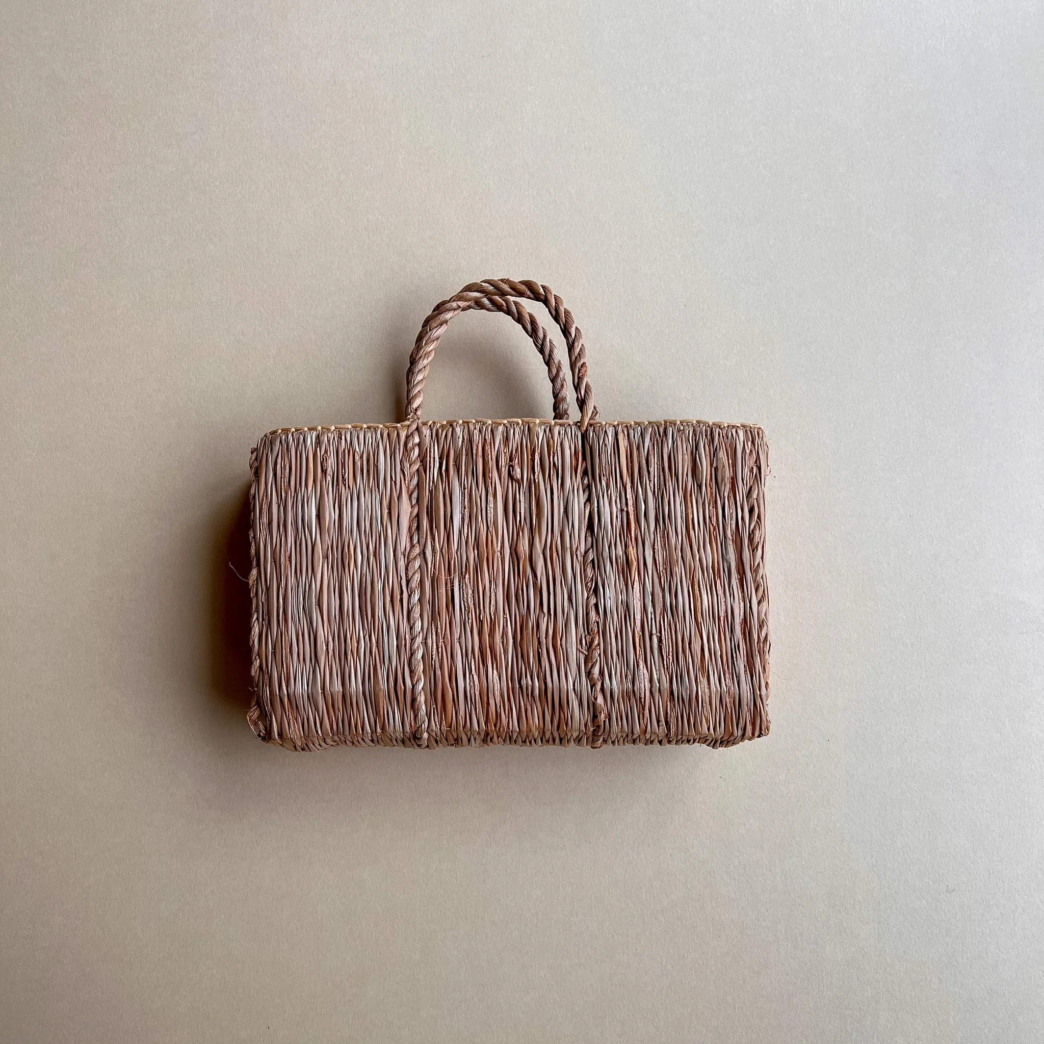1970s Rectangle Straw Handle Bag