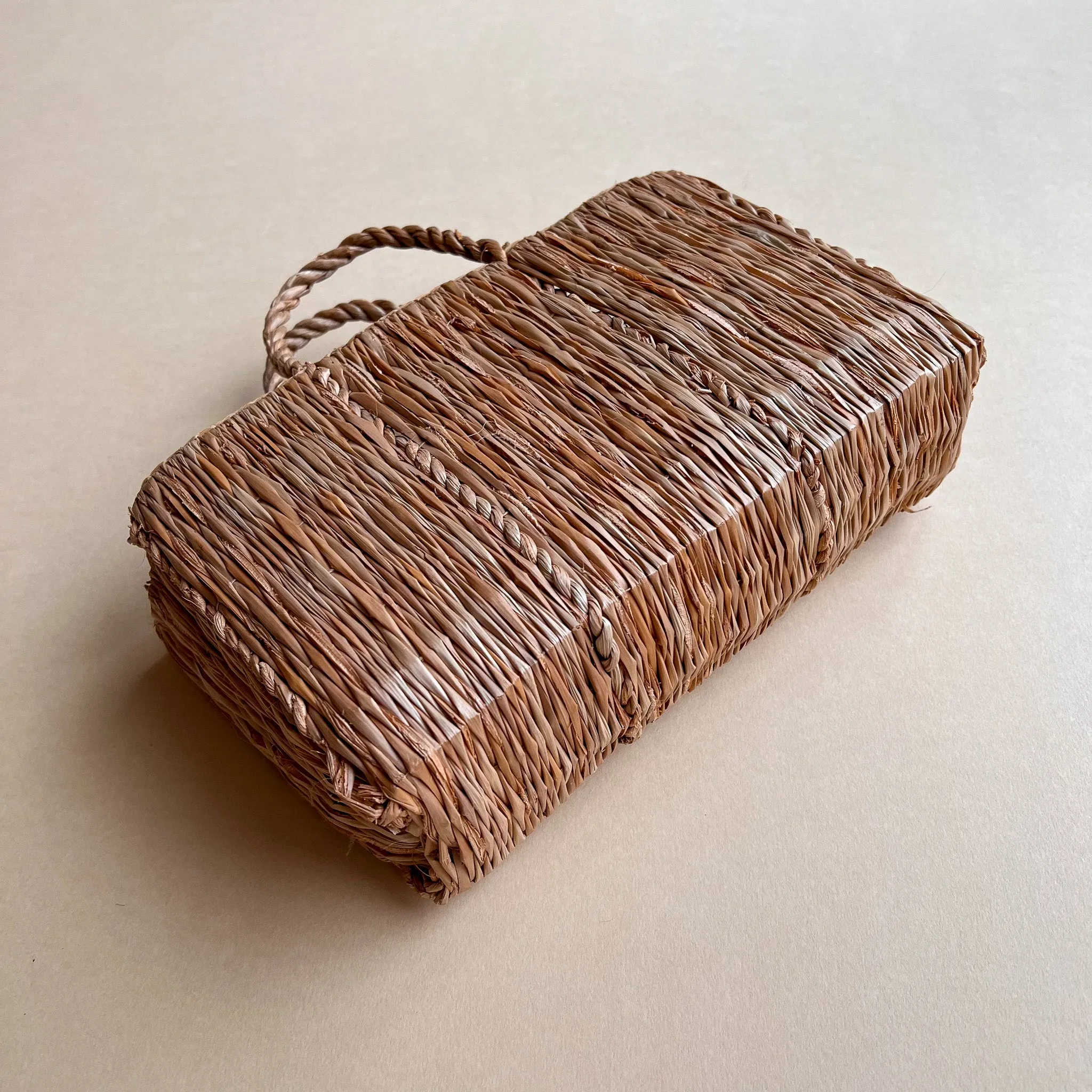 1970s Rectangle Straw Handle Bag