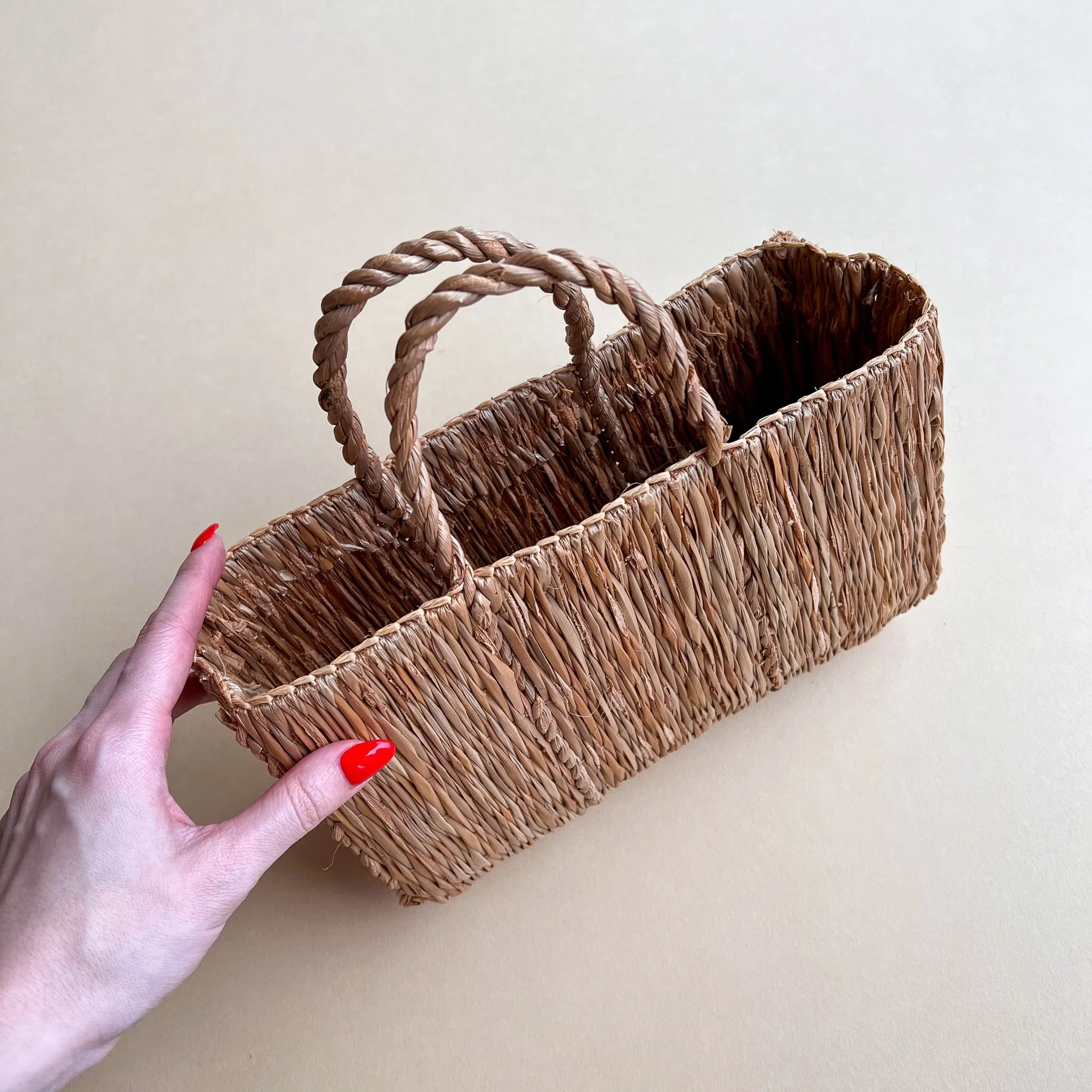 1970s Rectangle Straw Handle Bag