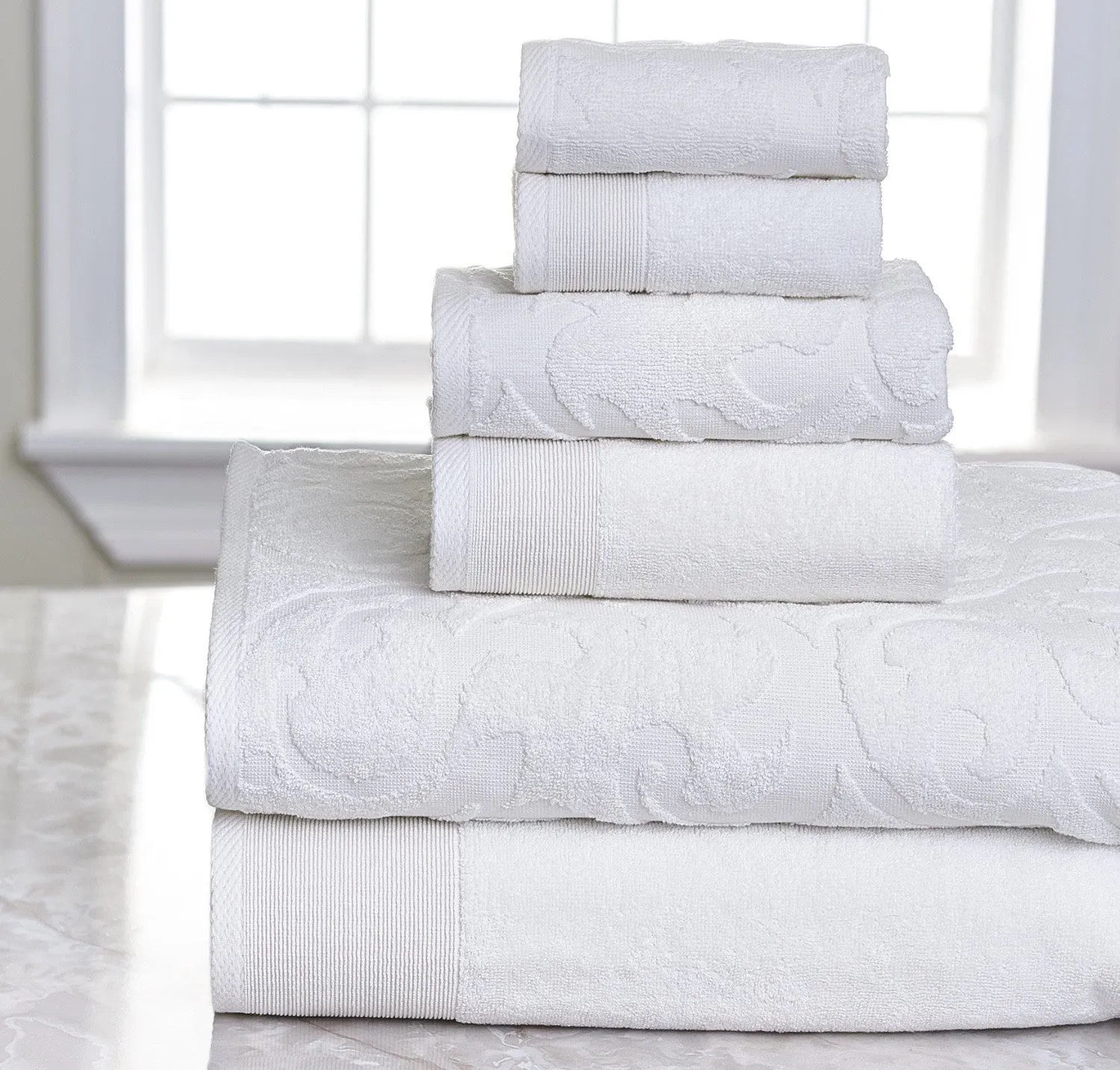 6 Piece Quick Dry Towel Set in White