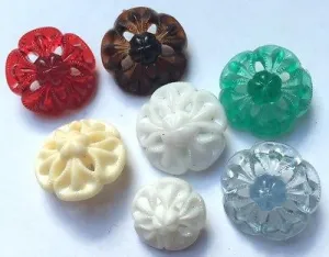 6 Unusual Ornate 2cm Vintage Buttons Choice of Colours