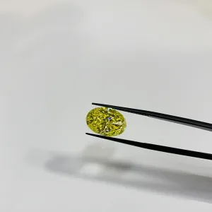 6.18 Carat Oval, Fancy Yellow, Color and Clarity Enhanced Diamond