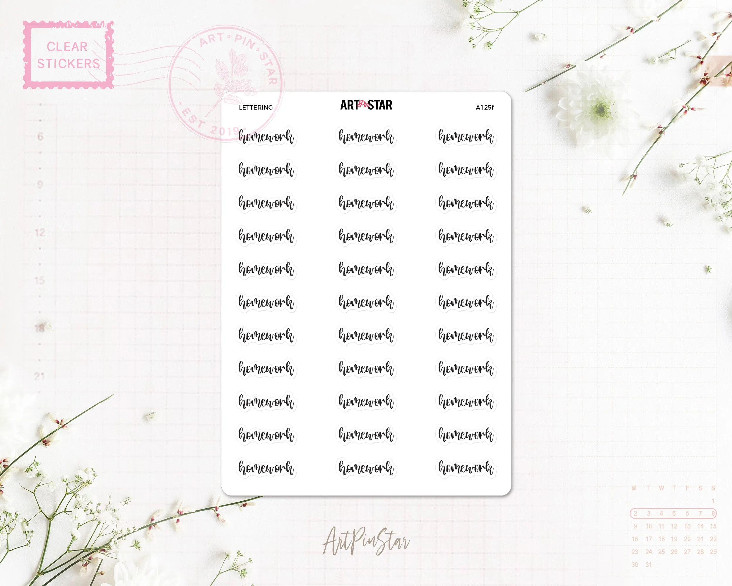 A125f | Lettering, homework
