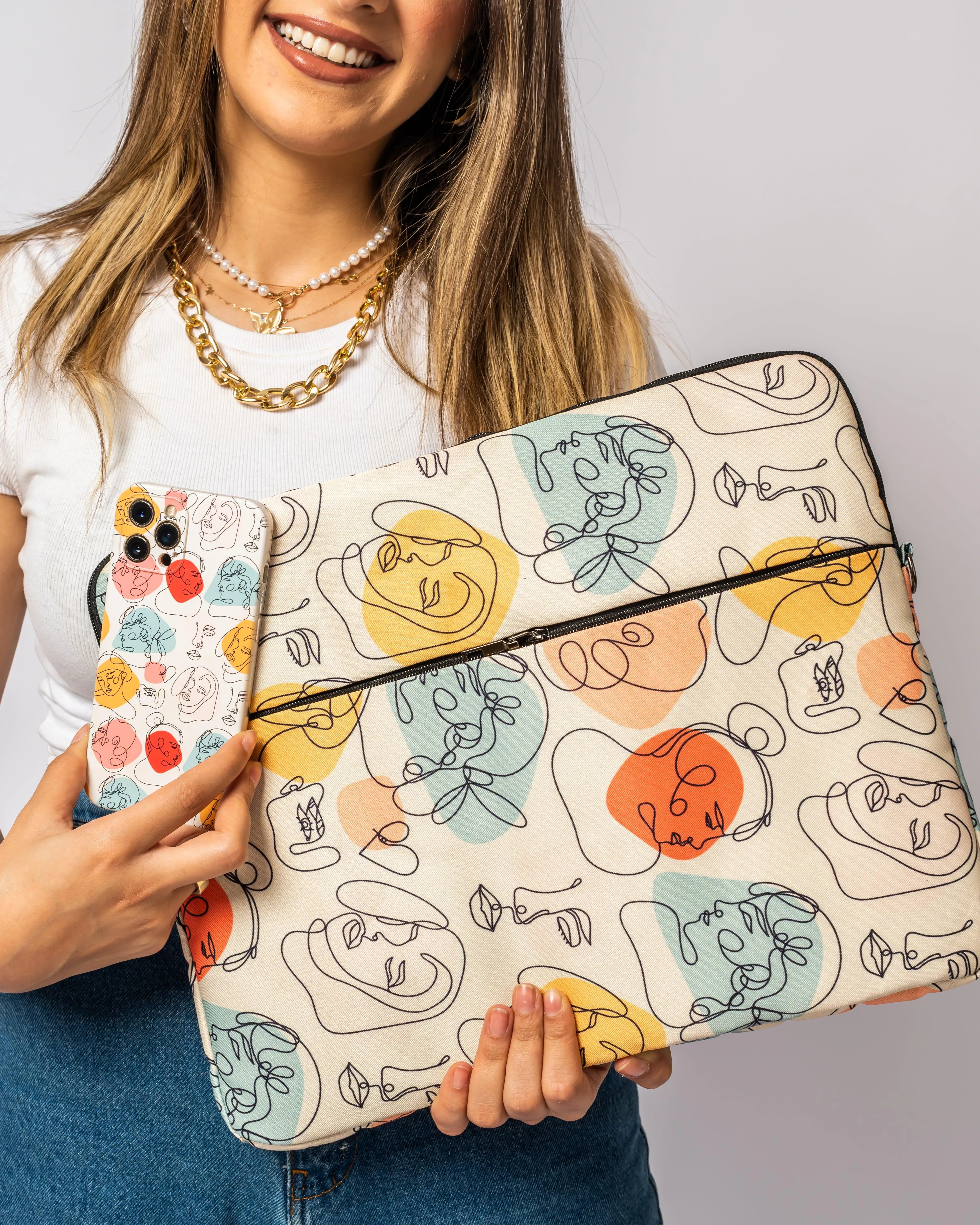Abstract Faces Laptop Sleeve