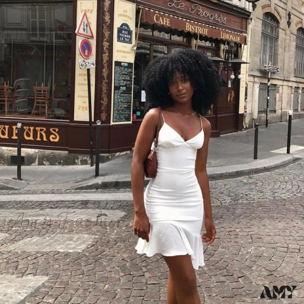 Amy Fashion - Club Party Elegant Sleeveless Slip Outfits Dress
