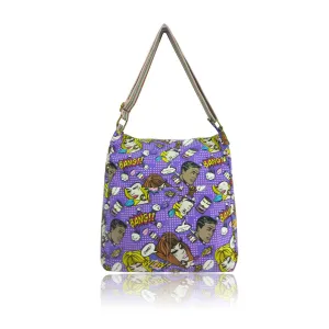 Anna Smith Purple Pop Art Cross Body Messenger Bag