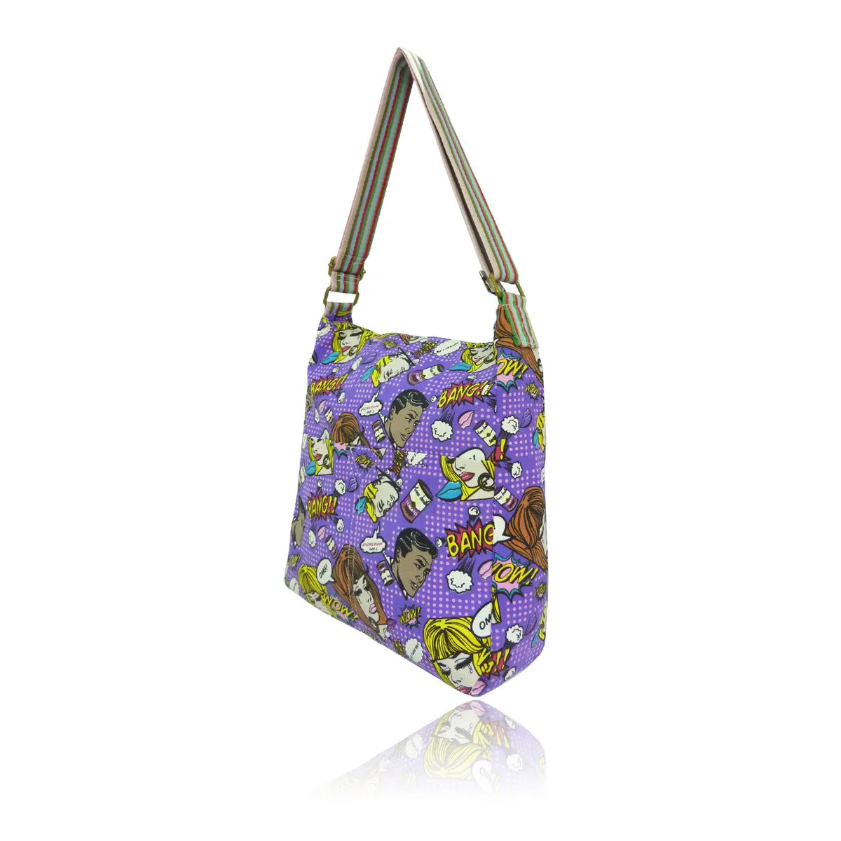 Anna Smith Purple Pop Art Cross Body Messenger Bag