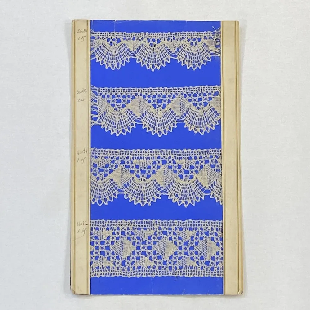 Antique Bobbin Lace Salesman's Card (Royal Blue)