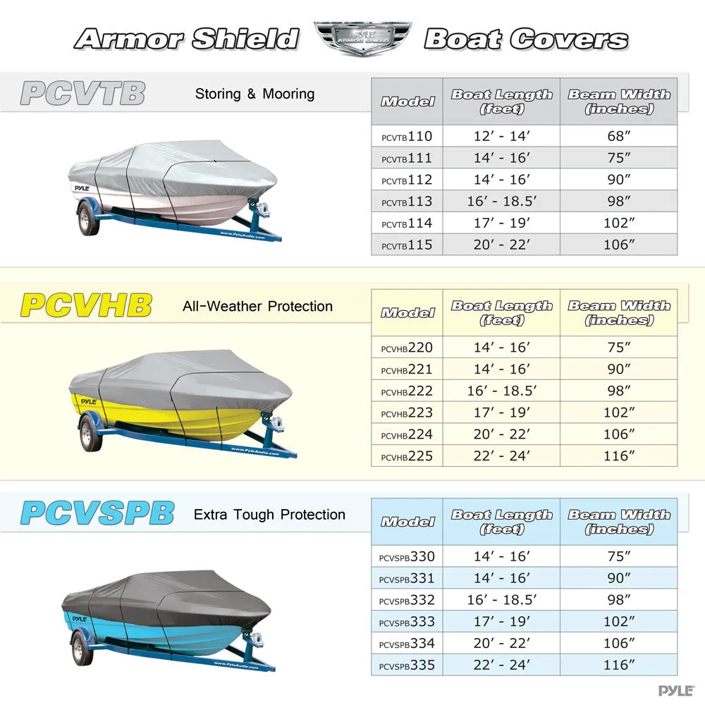 Armor Shield Trailer Guard Boat Cover 14'-16'L Beam Width To 90'' Aluminum Bass Boats, V-Hull, & Tri-Hull Runabouts Outboards & I/O