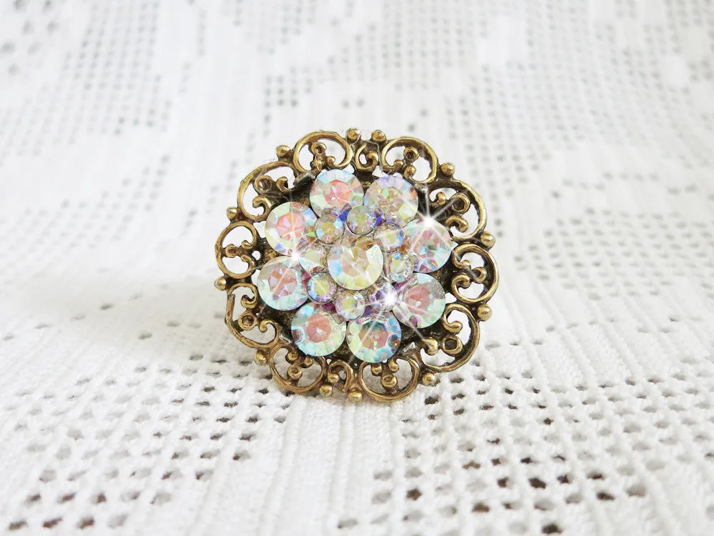 Aurora Borealis Rhinestone Ring