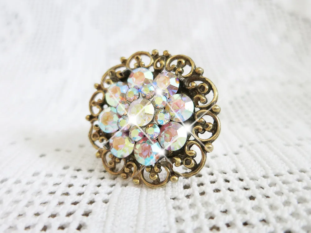 Aurora Borealis Rhinestone Ring