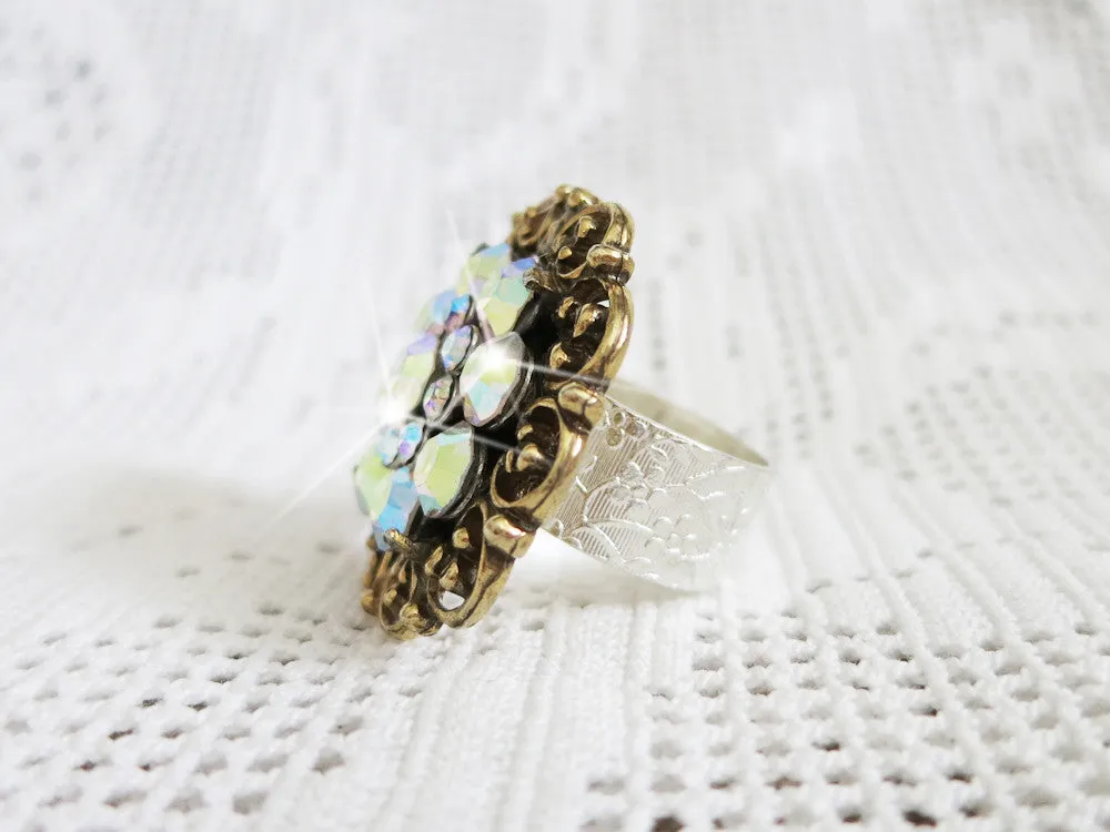 Aurora Borealis Rhinestone Ring