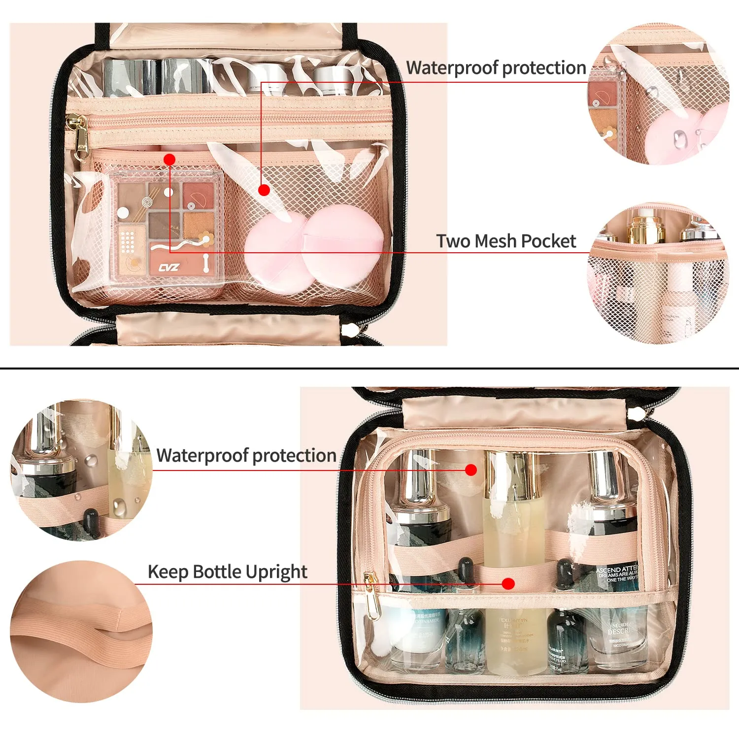 Black Hanging Travel Toiletry Bag