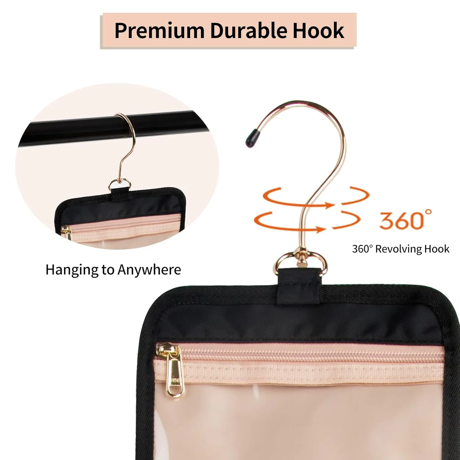 Black Hanging Travel Toiletry Bag