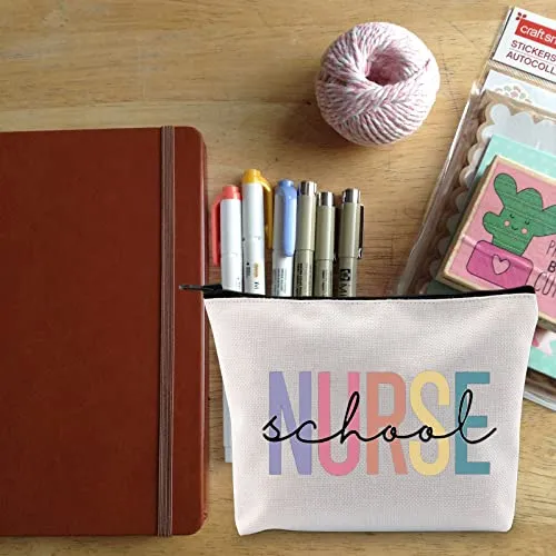 BLUPARK Nurse Working Cosmetic Bag Nurse Gifts Nursing Gift Nurse Survival Kit Zipper Pouch (School Nurse bag)