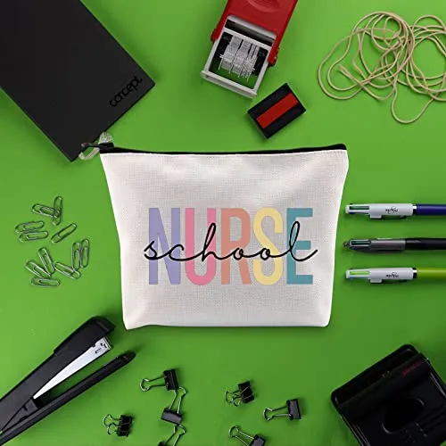BLUPARK Nurse Working Cosmetic Bag Nurse Gifts Nursing Gift Nurse Survival Kit Zipper Pouch (School Nurse bag)