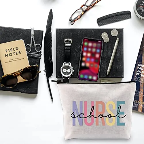 BLUPARK Nurse Working Cosmetic Bag Nurse Gifts Nursing Gift Nurse Survival Kit Zipper Pouch (School Nurse bag)