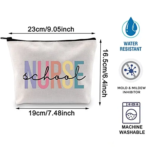 BLUPARK Nurse Working Cosmetic Bag Nurse Gifts Nursing Gift Nurse Survival Kit Zipper Pouch (School Nurse bag)