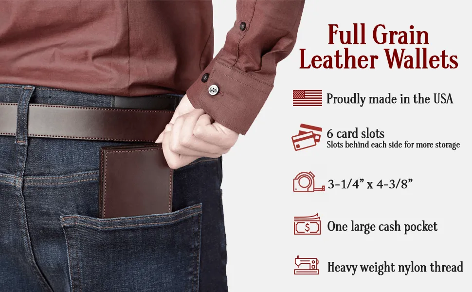 Brown Premium Leather Bifold Wallet With 6 Card Slot