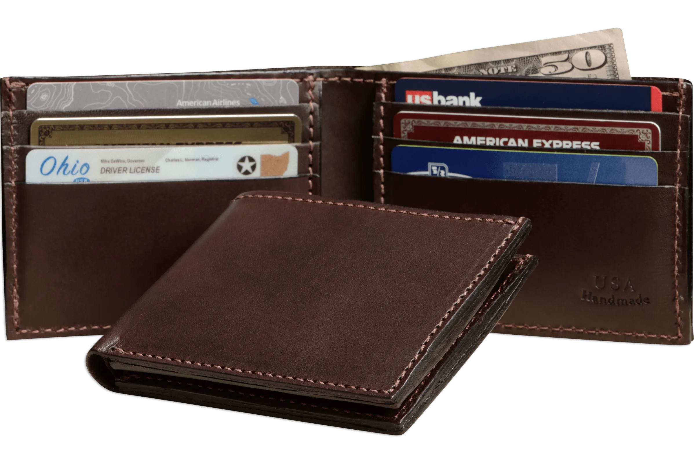 Brown Premium Leather Bifold Wallet With 6 Card Slot