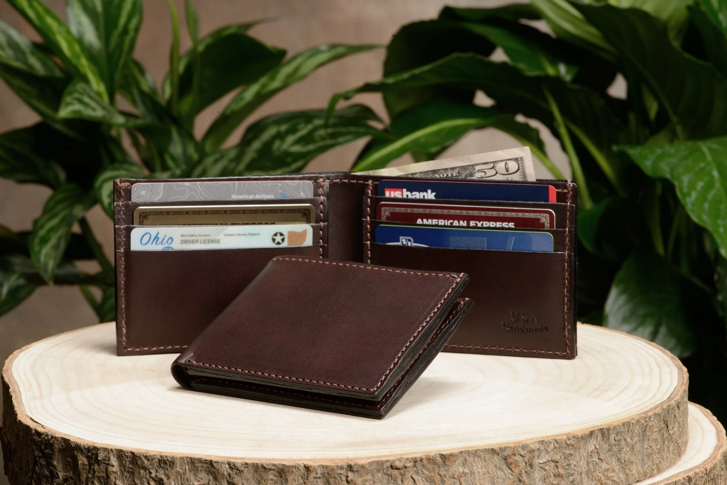 Brown Premium Leather Bifold Wallet With 6 Card Slot