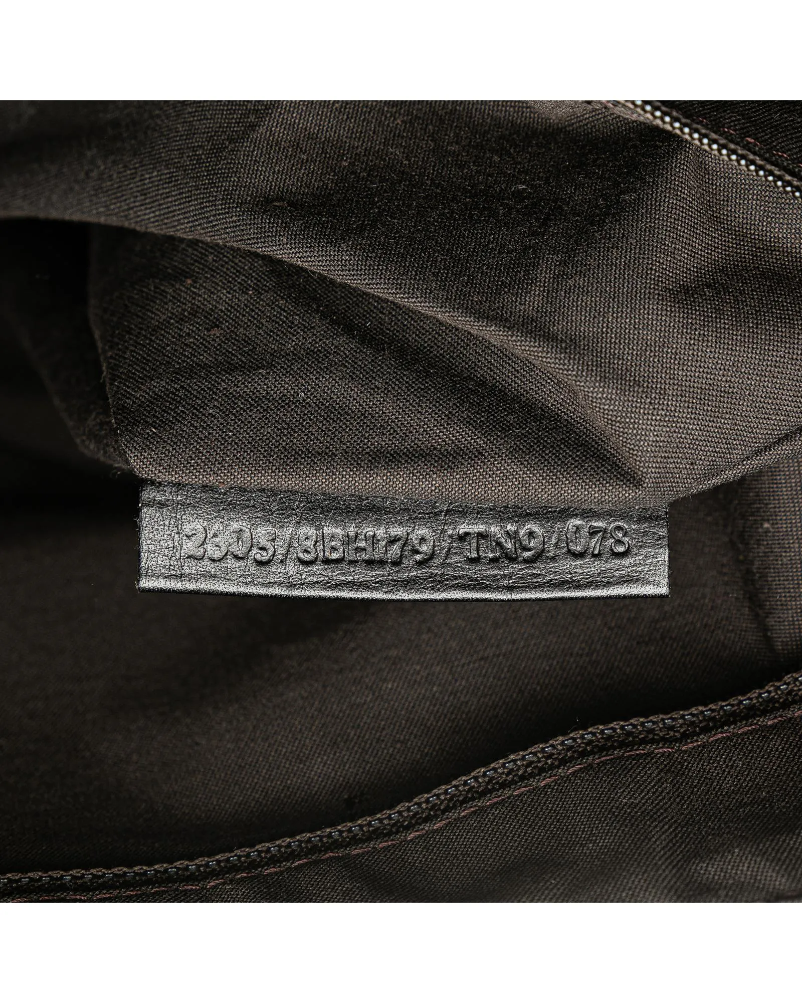 Canvas Handbag with Leather Trim and Top Zip Closure