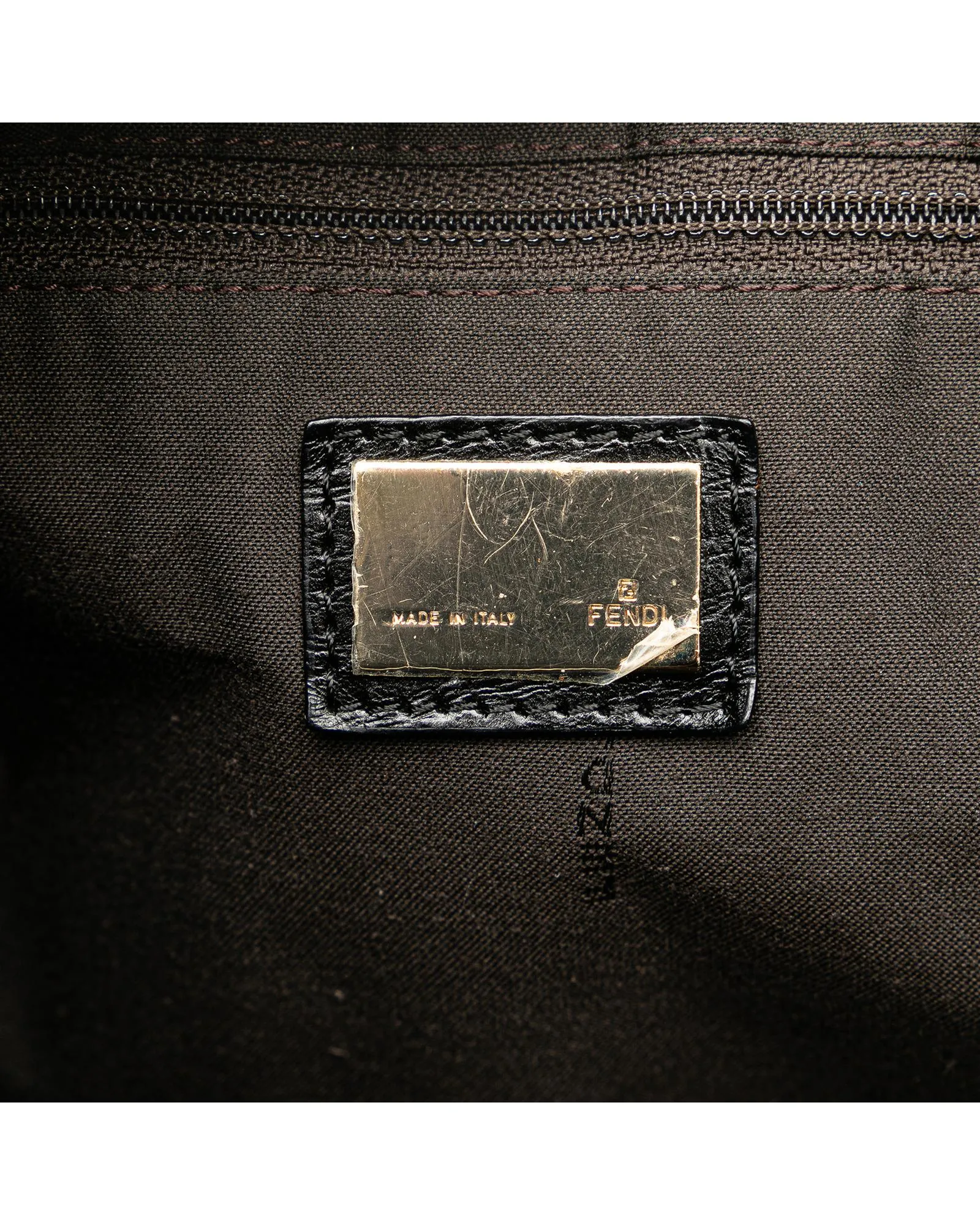 Canvas Handbag with Leather Trim and Top Zip Closure
