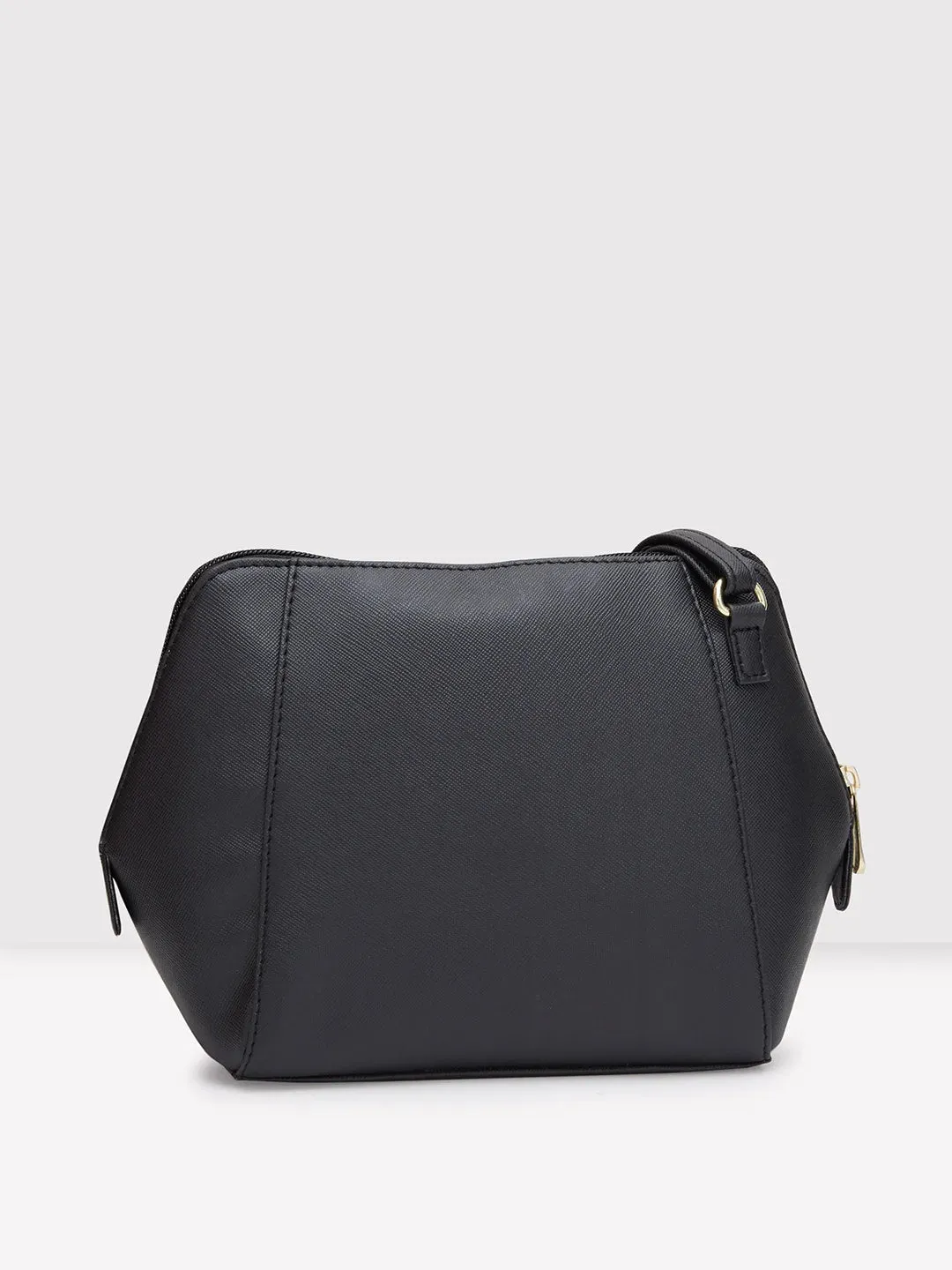 Caprese Holden Small Sling Solid Faux Leather For Women Black