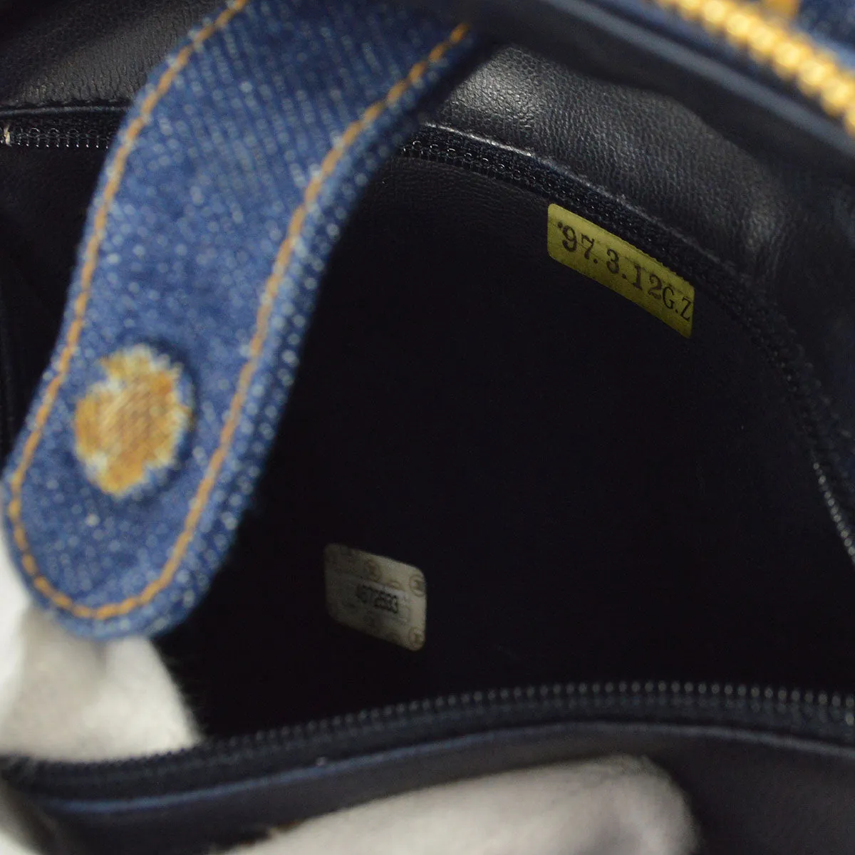 CHANEL 2way Cosmetic Vanity Shoulder Handbag Indigo Denim 66601