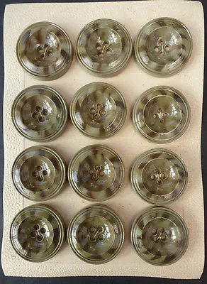 Charming 2.8cm Vintage Tortoiseshell Buttons -12 on Card