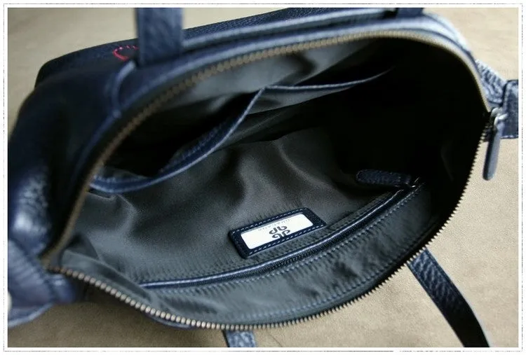 Classic Womens Dark Blue Leather Shoulder Handbag Womens Fashion Work Navy Handbag Purse Crossbody Purse for Ladies