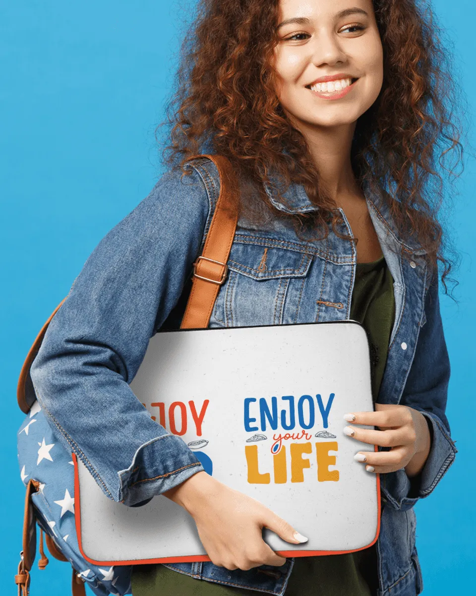 Cool Laptop Sleeves with Tagline "Enjoy Your Food"