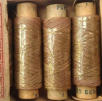 Cotton Thread 12 spools x 50yds Vintage Italian MONA LISA Box LOTS of Shades