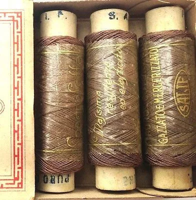 Cotton Thread 12 spools x 50yds Vintage Italian MONA LISA Box LOTS of Shades