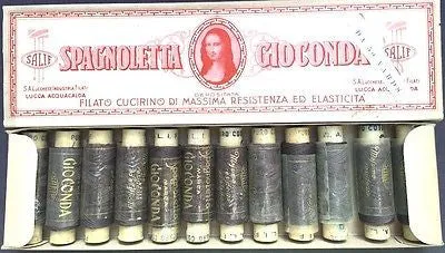 Cotton Thread 12 spools x 50yds Vintage Italian MONA LISA Box LOTS of Shades