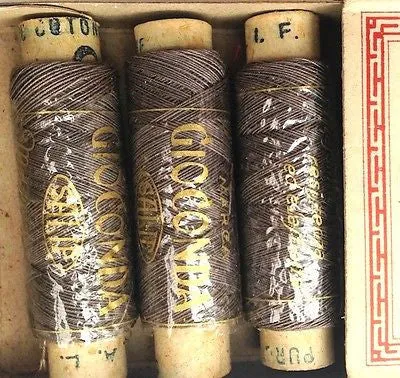 Cotton Thread 12 spools x 50yds Vintage Italian MONA LISA Box LOTS of Shades