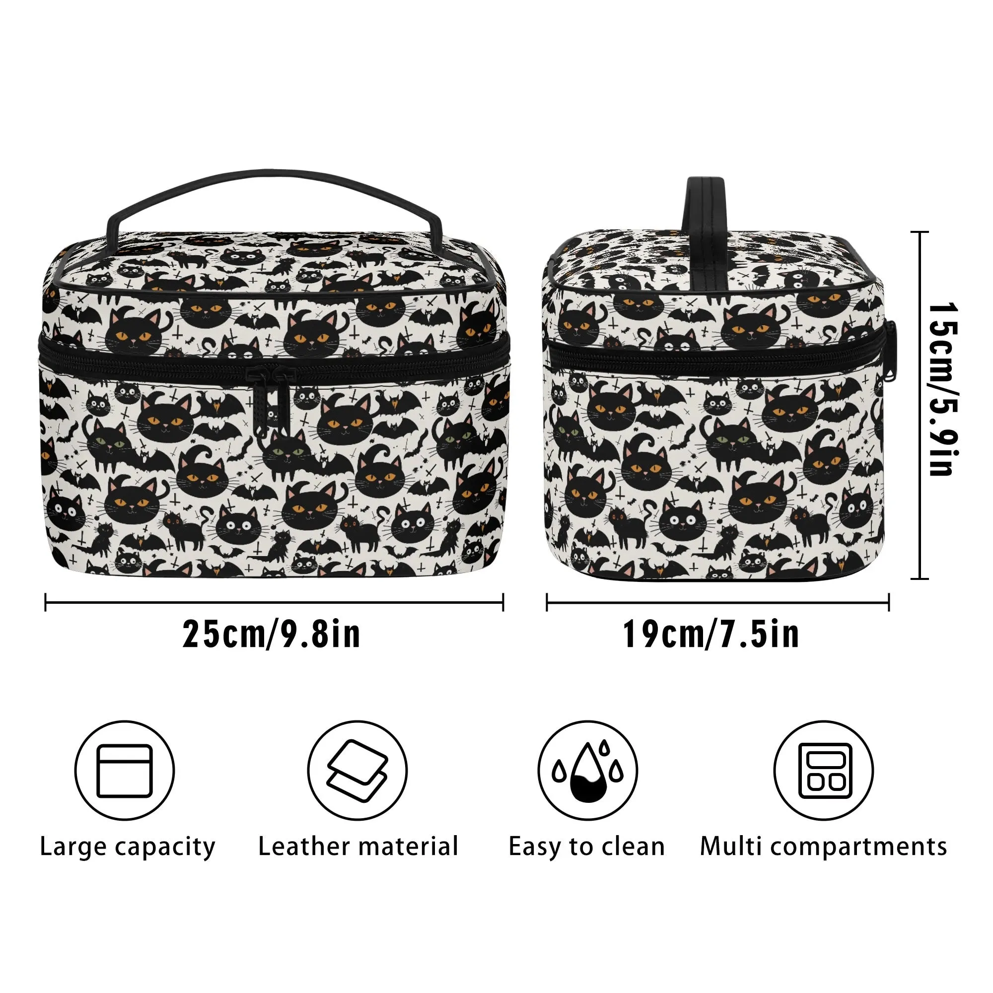 Crazy Cat Lady Leather Cosmetic Bag
